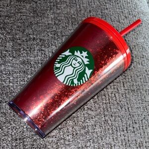 Starbucks Red Glitter Tumbler 16 oz